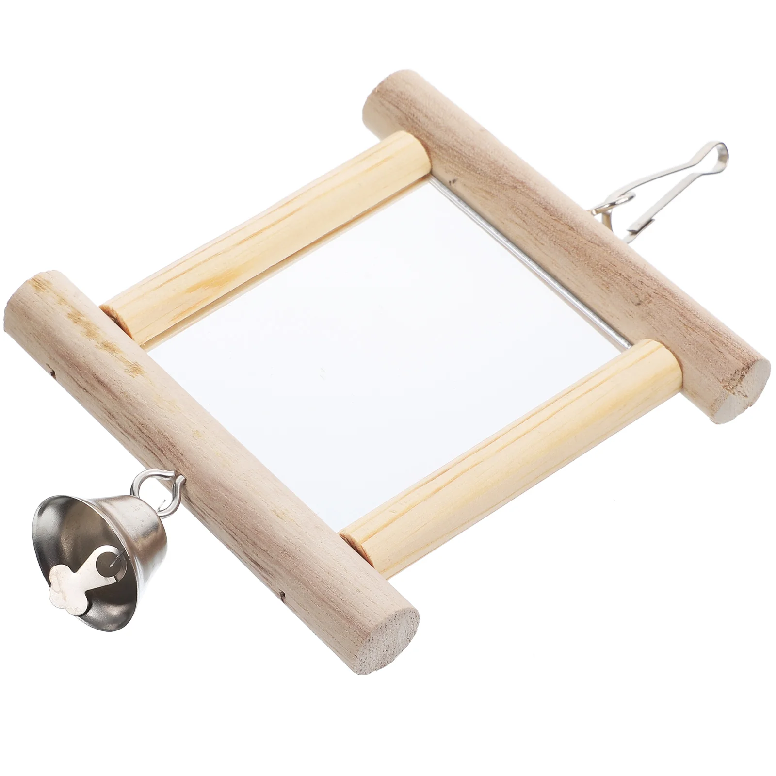 Клетка для попугая зеркальная игрушка игрушки птиц больших 10x18 см деревянная