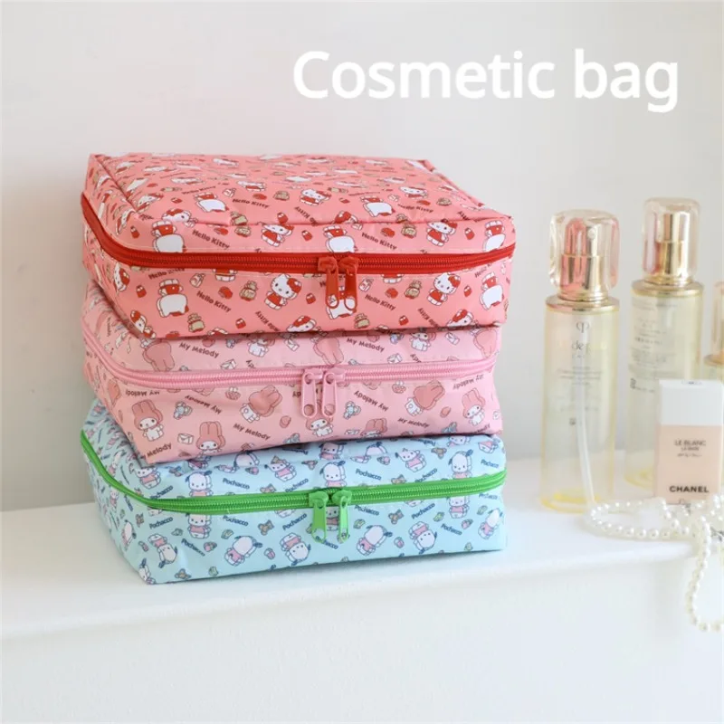

Sanrio Kawaii Anime Hello Kitty Cinnamoroll Kuromi Cute Cartoon Portable Handheld Storage Bag Waterproof Girls Makeup Bag Gift