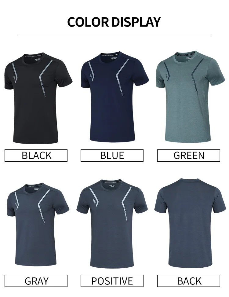 Fitness Gym T Shirts Men Running Sportswear Tee Quick Dry Short Sleeve Breathable Training Workout Outdoor Jogging Tee M-4XL