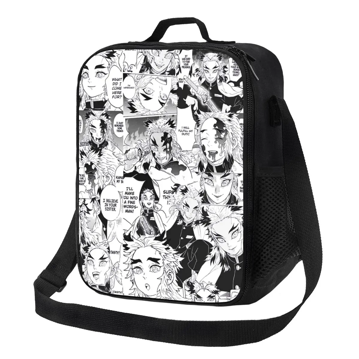 

Demon Slayer Rengoku Lunch Bag Funny Anime Casual Lunch Box Work Portable Insulated Cooler Bag Graphic Design Thermal Lunch Bags