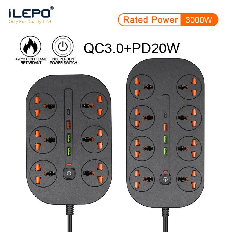 

Outlet Power Strip Smart Home Extener Electrical Socket Type C 20W USB Fast Charger For iPhone 13 Samsung Phone Charger EU US UK