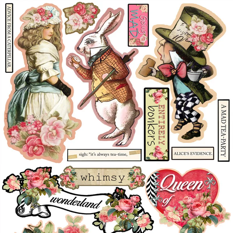 Клейкие наклейки Девушка-кролик сад Фейриленд для скрапбукинга, дневника, фотоальбома, планировщика счастливых моментов, декоративные наклейки для учителя.