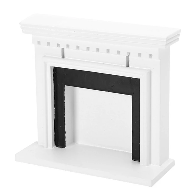 

Mini Home For Doll White American Furniture Dolls House Model Kits 1:12 Wooden Dollhouse Creative Home Fireplace