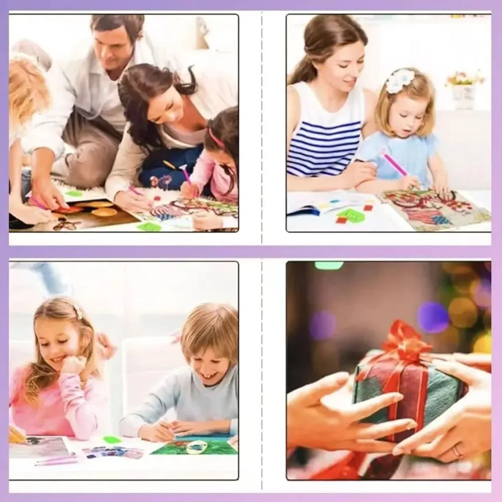 Набор алмазной живописи с мультихудлинной лошадью и коровой в мультяшном стиле