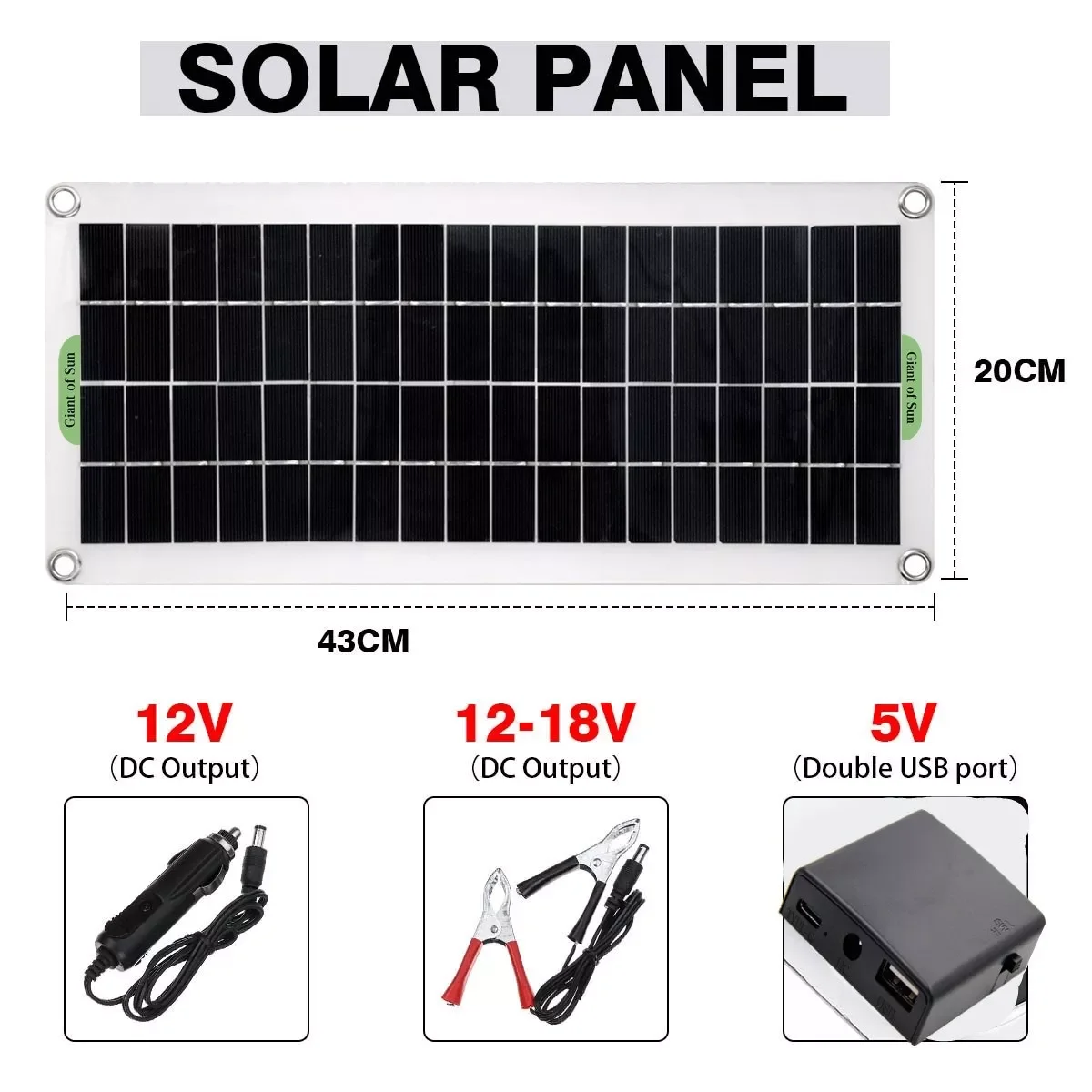 

1000W Solar Panel Kit Complete 12V 10A-100A Lithium Solar Charge Controller Solar Cell for RV Camper USB Charger Outdoor Supply