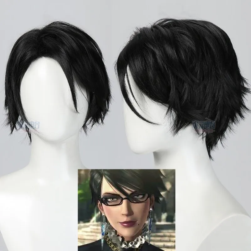 

Головные уборы Bayonetta 2 для косплея, черные короткие волосы