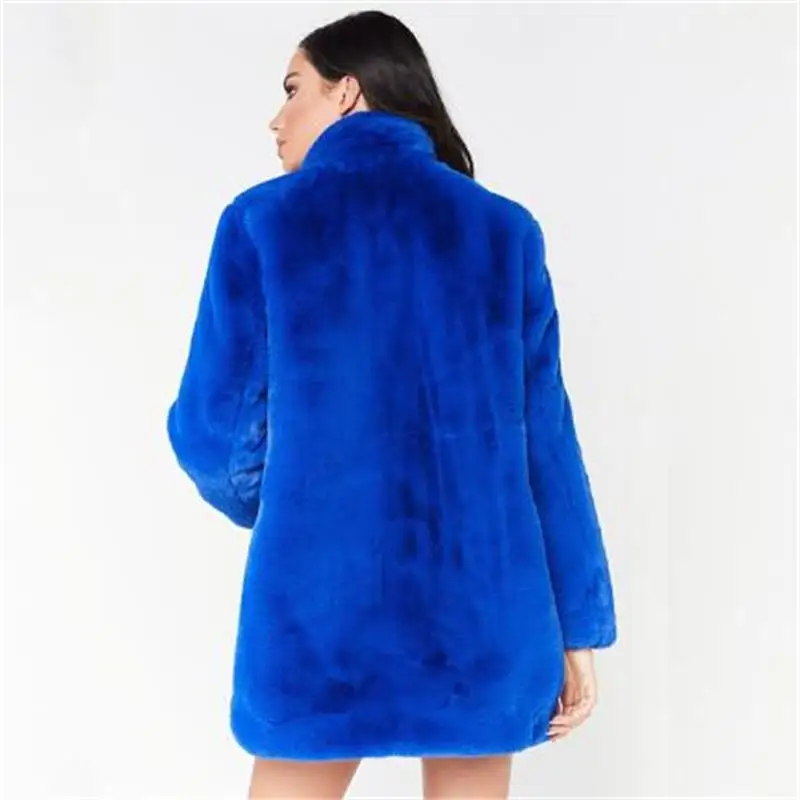 New Fashion warm Rabbit Hair Faux Fur Coat Women 2023 Elegant Long Loose Oversize Coats Plus Size S-3XL Solid Color thick Jacket