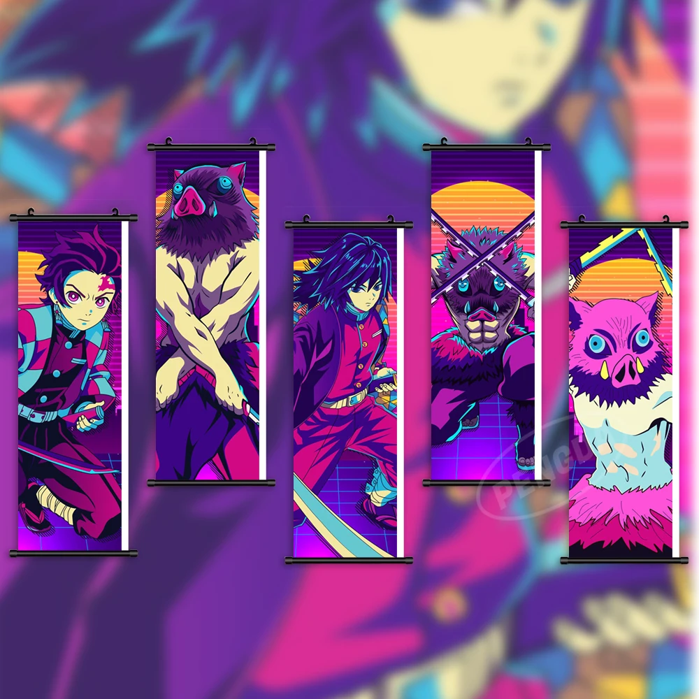 

Холст Аниме настенное искусство рассекающий демонов принт камадо незуко картина Висячие свитки постеры Tanjirou домашний Декор Гостиная карти...