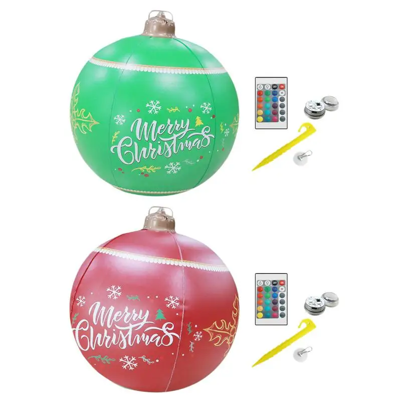 

Christmas Inflatable Ball With Lights 60cm PVC Remote Control Decorative LED Ball Light Outdoor Christmas Decor Blow Up Ball