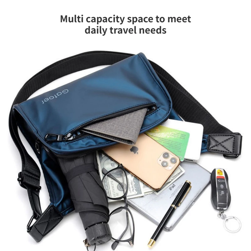 2022 New Men's Cross Shoulder Bag Trendy Brand Shoulder Bag Backpack Japanese Cross Shoulder Bag Oxford Cloth Travel Strap Bag