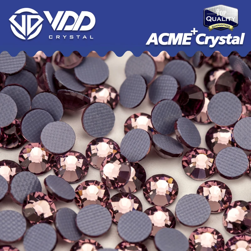 

VDD Lt. Аметист AAAAA высококачественные стеклянные стразы горячей фиксации с плоской задней поверхностью блестящие 3D камни