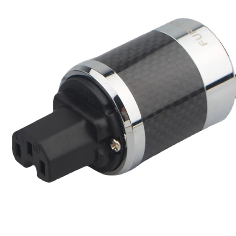 Углеродное волокно с родиевым покрытием вилка питания США/ЕС Hi-Fi аудио