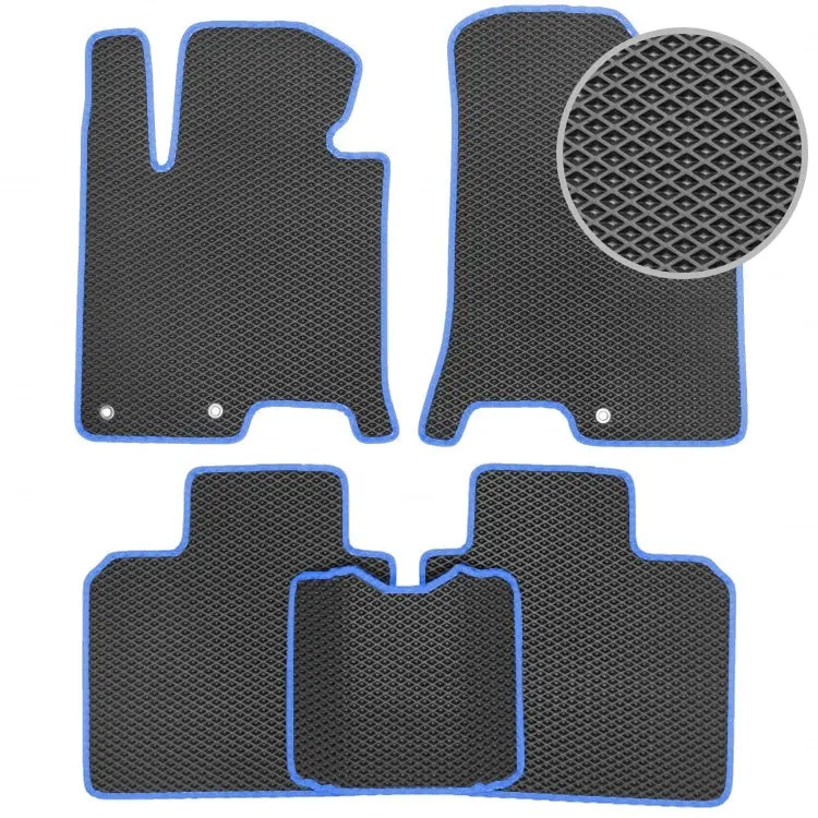 Коврики ЕВА для Toyota Corolla Fielder правый руль NZE 141 2006-2010 (синий кант) Vicecar