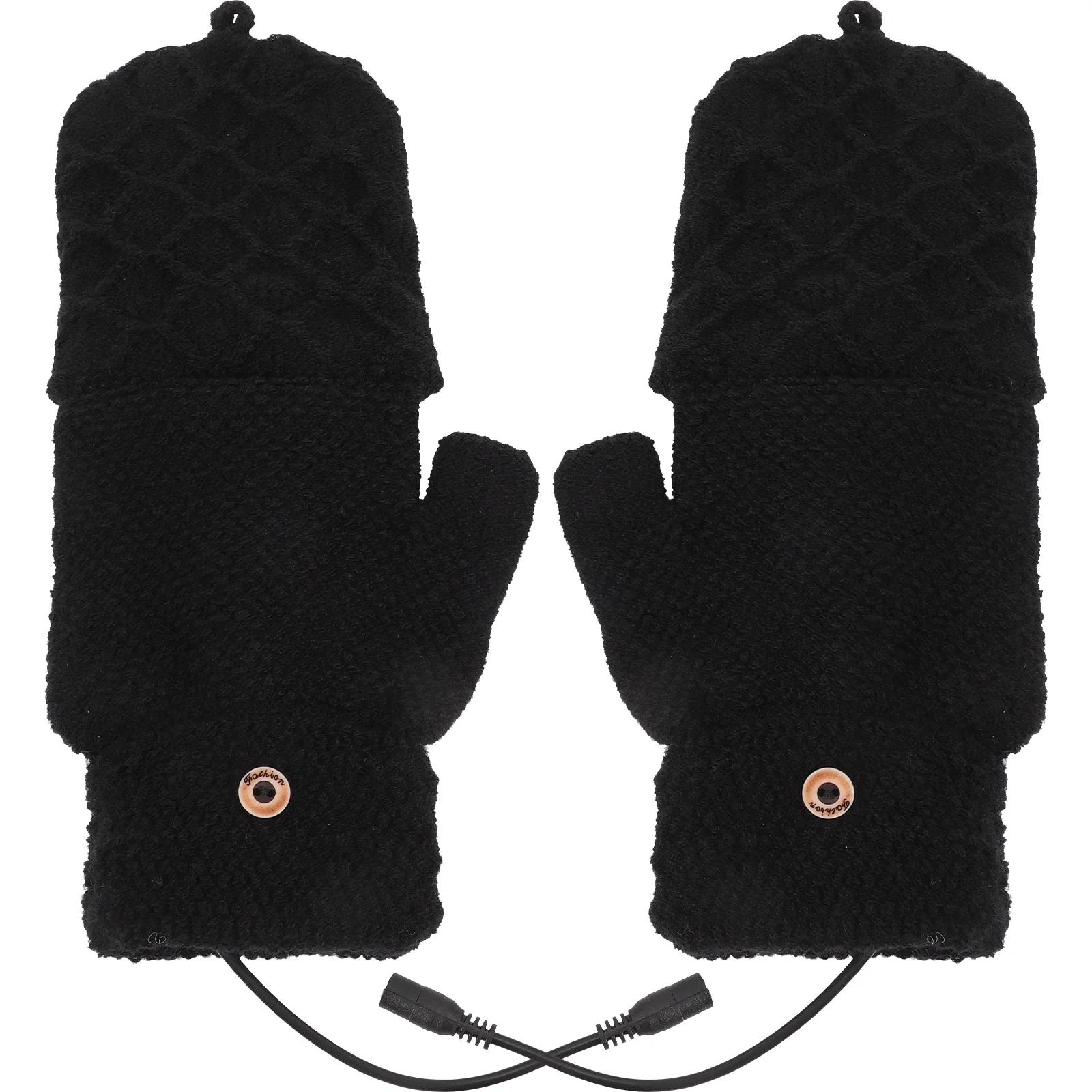 

Gloves Winter Heated Usb Warming Hand Cold Riding Bike Thermal Mitts Half Typing Fingerless Outdoor Mittens Gaming Knit Mitten
