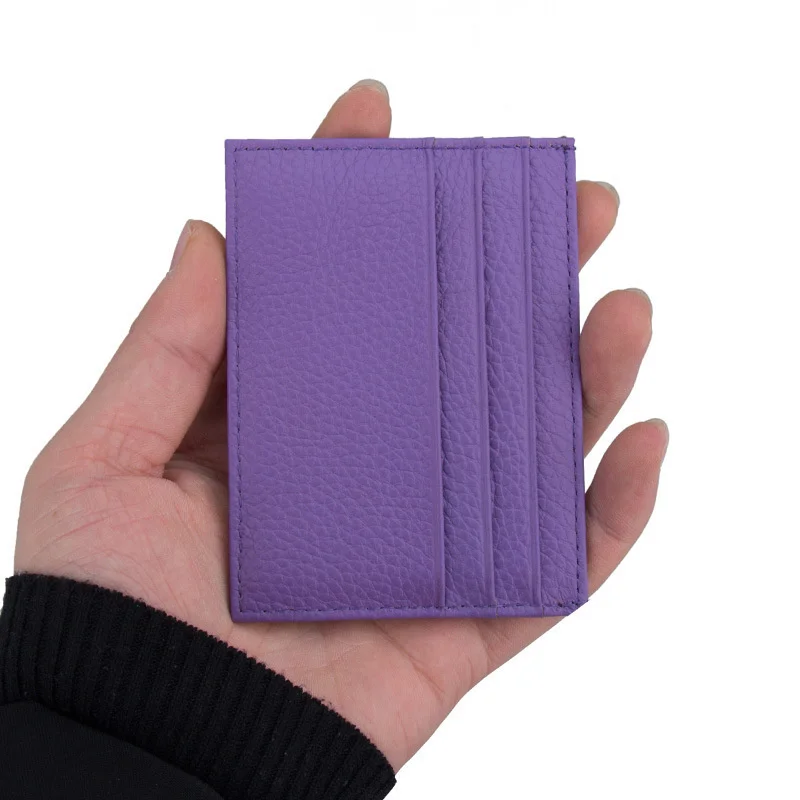 New Head Layer Cowhide Man Ma'am Ultrathin Business Card Holder Small Change Wallet For Credit Cards Genuine Leather Package