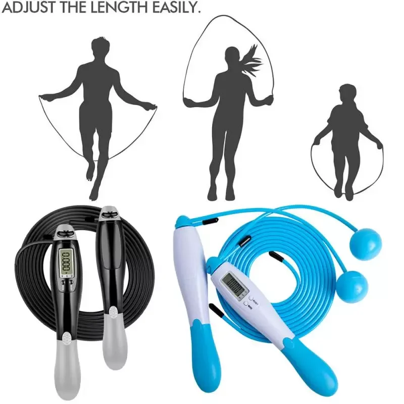 

Dual-purpose Adjustable Jump Rope Intelligent Electronic Counting Rope Skipping Sports Fitness Cordless Steel Wire Skipping Rope
