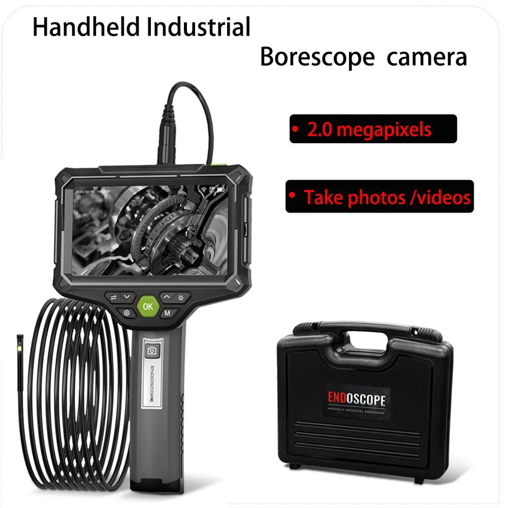

10/15m Meter Line handheld industrial endoscope camera IP67 waterproof suitable for pipeline sewer inspection cave exploration