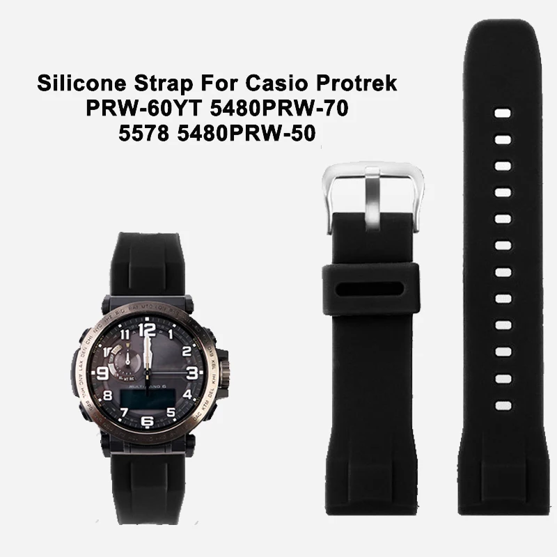 

Ремешок силиконовый для Casio Protrek PRW-60YT 5480PRW-70 5578 5480PRW-50