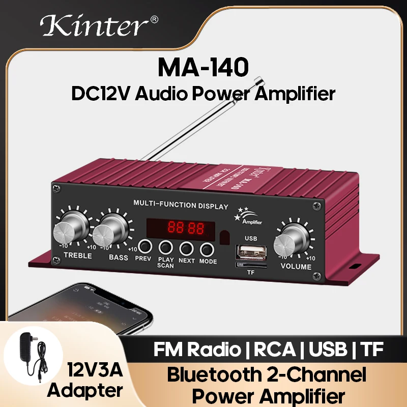 KINTER Power AMP двухканальный USB/TF Bluetooth FM-радио стерео аудиоусилитель для дома и
