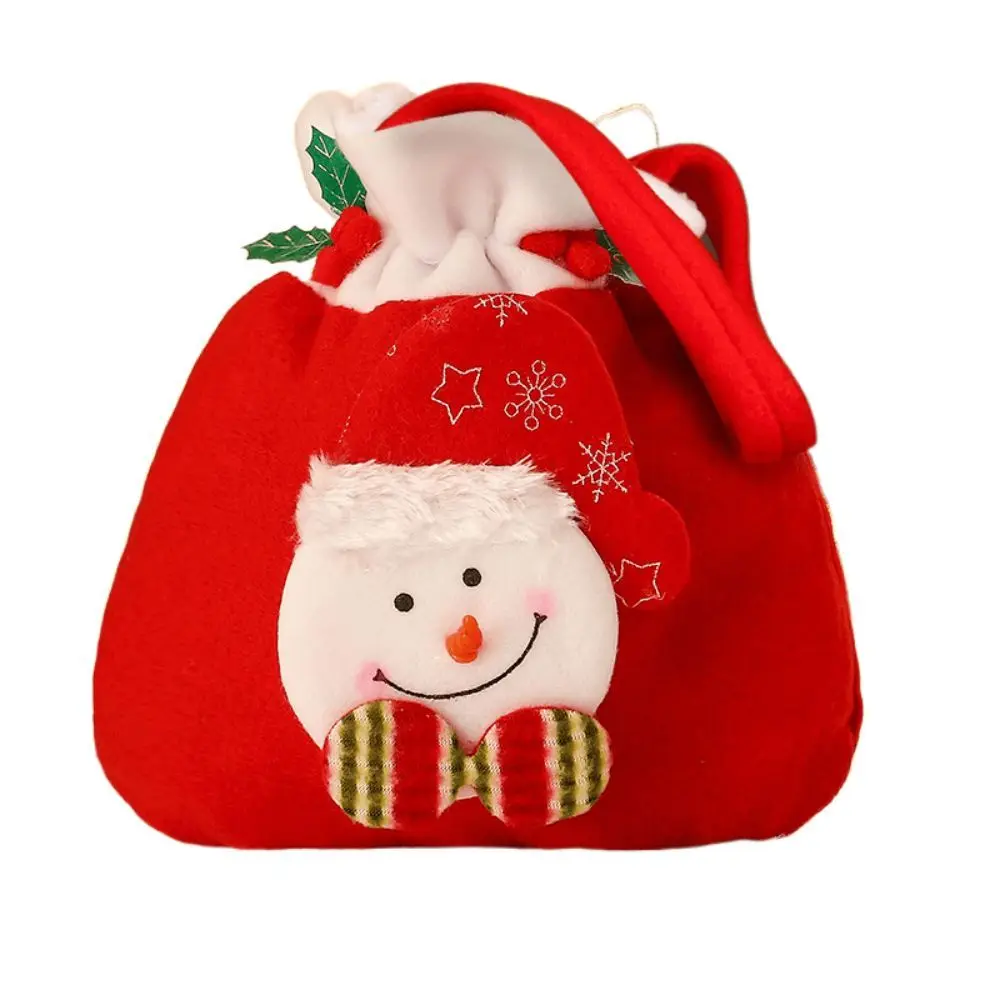 

Kids Santa Claus Printed Party Decor Exquisite Drawstring Pouch Peace Fruit Sack Candy Bag Xmas Gifts Bag Handbag