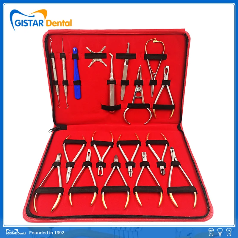 

GISTAR 18pcs/set Dentist Orthodontic Tools Kit Orthodontic pliers Forming pliers stainless steel Instrument Archwire