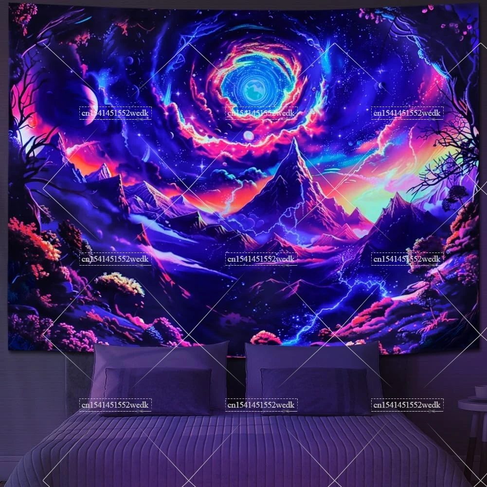 Гобелен Blacklight с изображением Галактики Космический гобелен реактивный от УФ