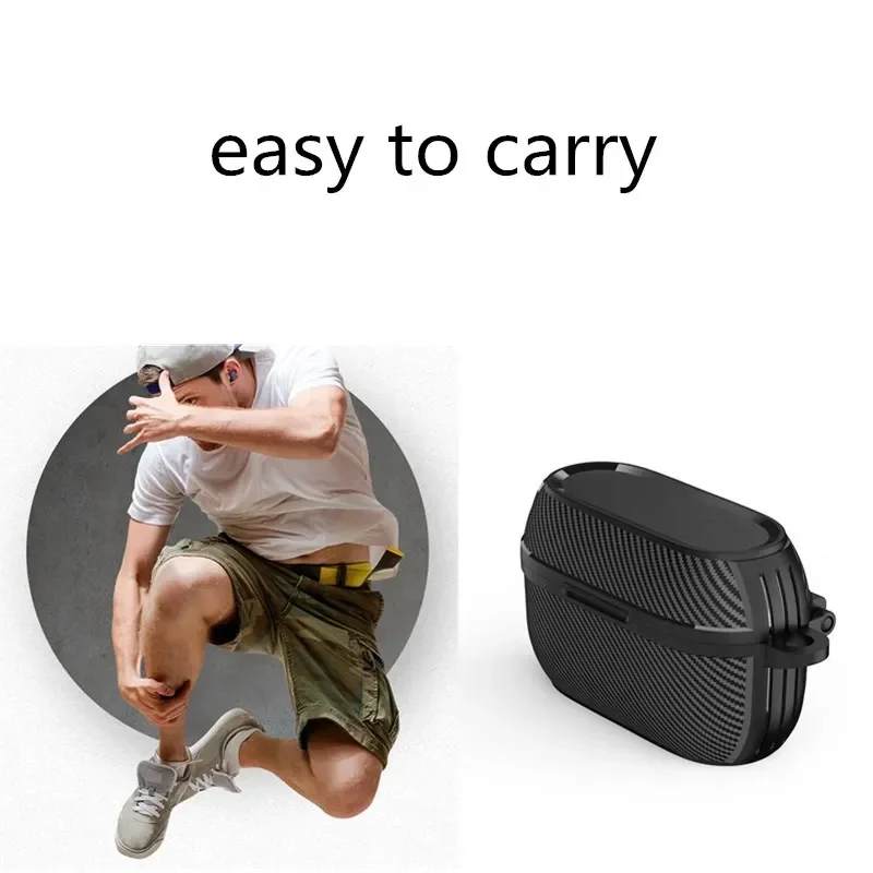 Фото Чехол для Jabra Elite Active 75T/Elite 7 Pro/ Jabra Elite 7 Active, роскошная броня из углеродного волокна с чехлом-карабином №5
