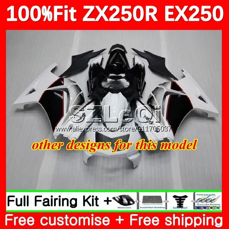 Впрыск для KAWASAKI NINJA EX ZX 250 R 250R ZX250R Shark fish 08 09 10 11 12 92No.7 EX250R 2008 2009 2010 2011 2012 Обтекатель
