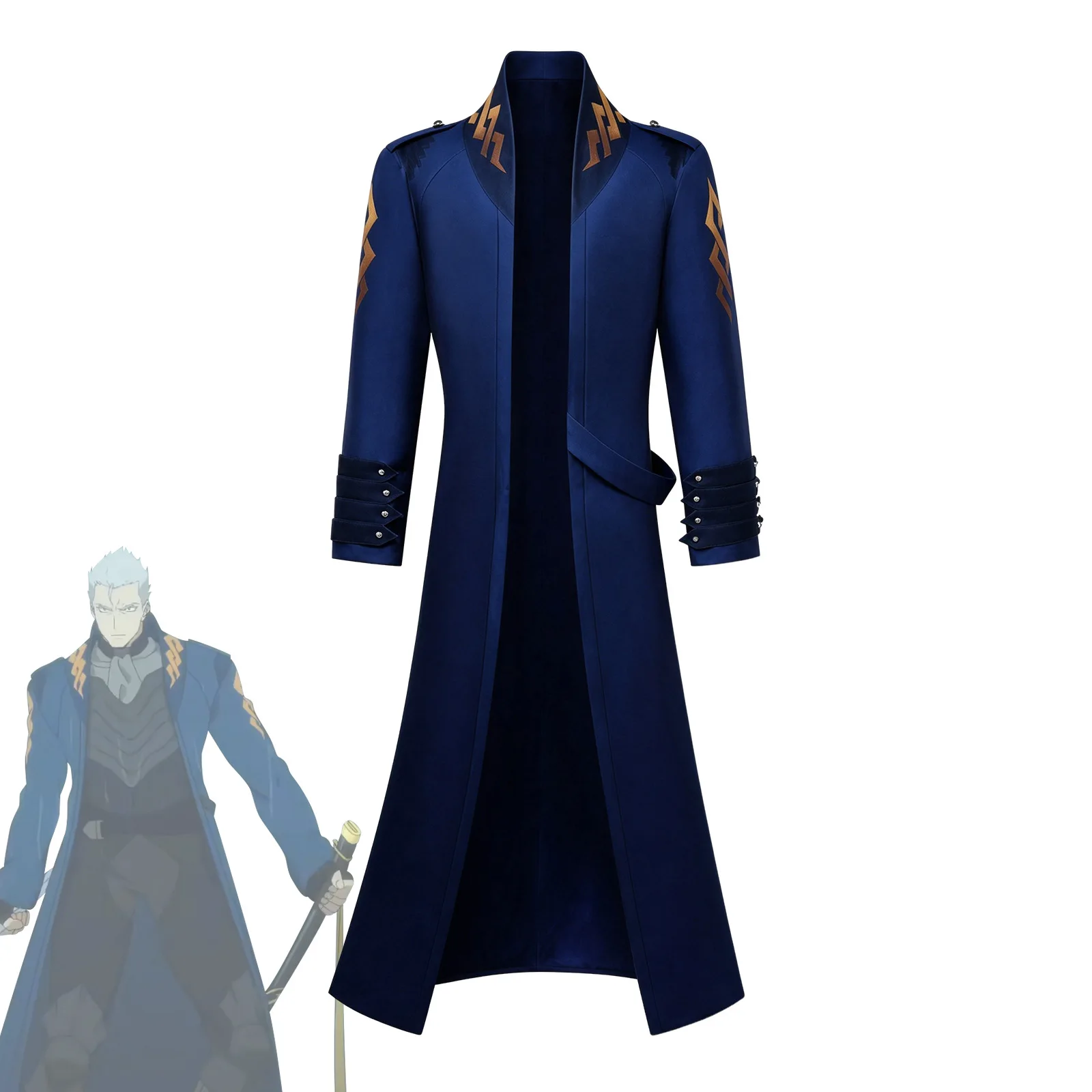 Фото Костюм для косплея Vergil Long Windbreaker из игры, сценический костюм Nelo Angelo для комик-конвентов, одежда для вечеринок на Рождество и Хэллоуин №2