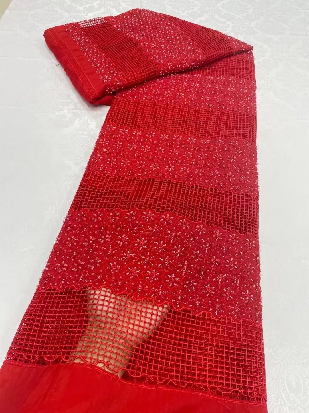 Высококачественная африканская нигерийская вышивка свадебная кружевная ткань