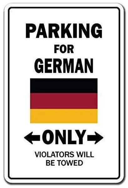 

Parking For German Only Tin Sign Metal Wall Sign Yard Road Parking Sign 20x30cm'30x40cm