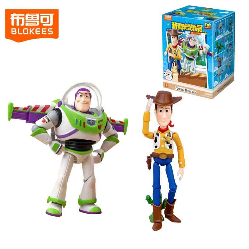 Фото Новая коллекционная фигурка Blokees Disney Pixar Toy Story Elite Edition V1: Вуди и Базз Лайтер (подвижная модель, серия Blind Box) №1