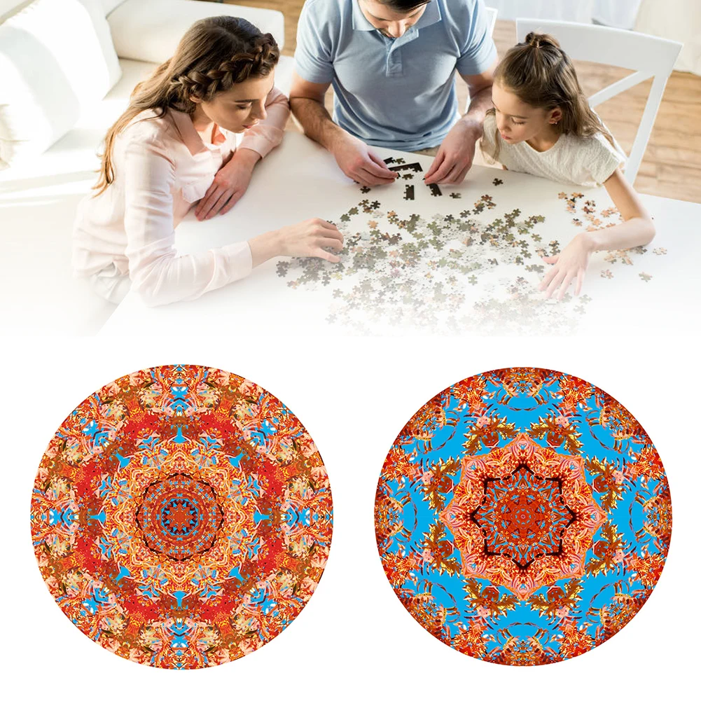 

500pieces Educational Home Assembling Picture Travel Portable Relieve Stress Entertainment Jigsaw Toy Round For Adults Flat Gift