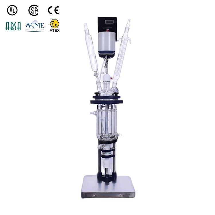 

Chemical Research Puricication Experimental Cooling Jacketed Glass Reactor With Agitator