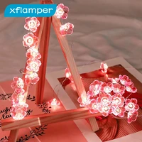 30 led girl pink cherry blossom string lights battery powered for valentines day party decor pink flower fairy light