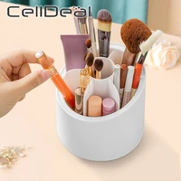 multifunction 360%c2%b0 rotating makeup brush bucket pen pencil holder dust proof cosmetic storage box compartment desktop organizer