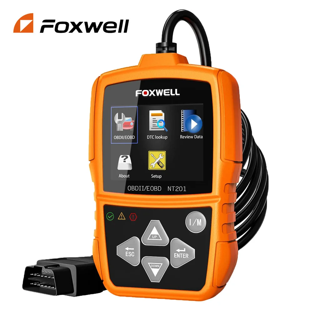 Автомобильный сканер Foxwell NT201 OBD2, диагностический сканер для диагностики двигателя, устройство считывания кодов автомобиля OBDII, бесплатное обновление