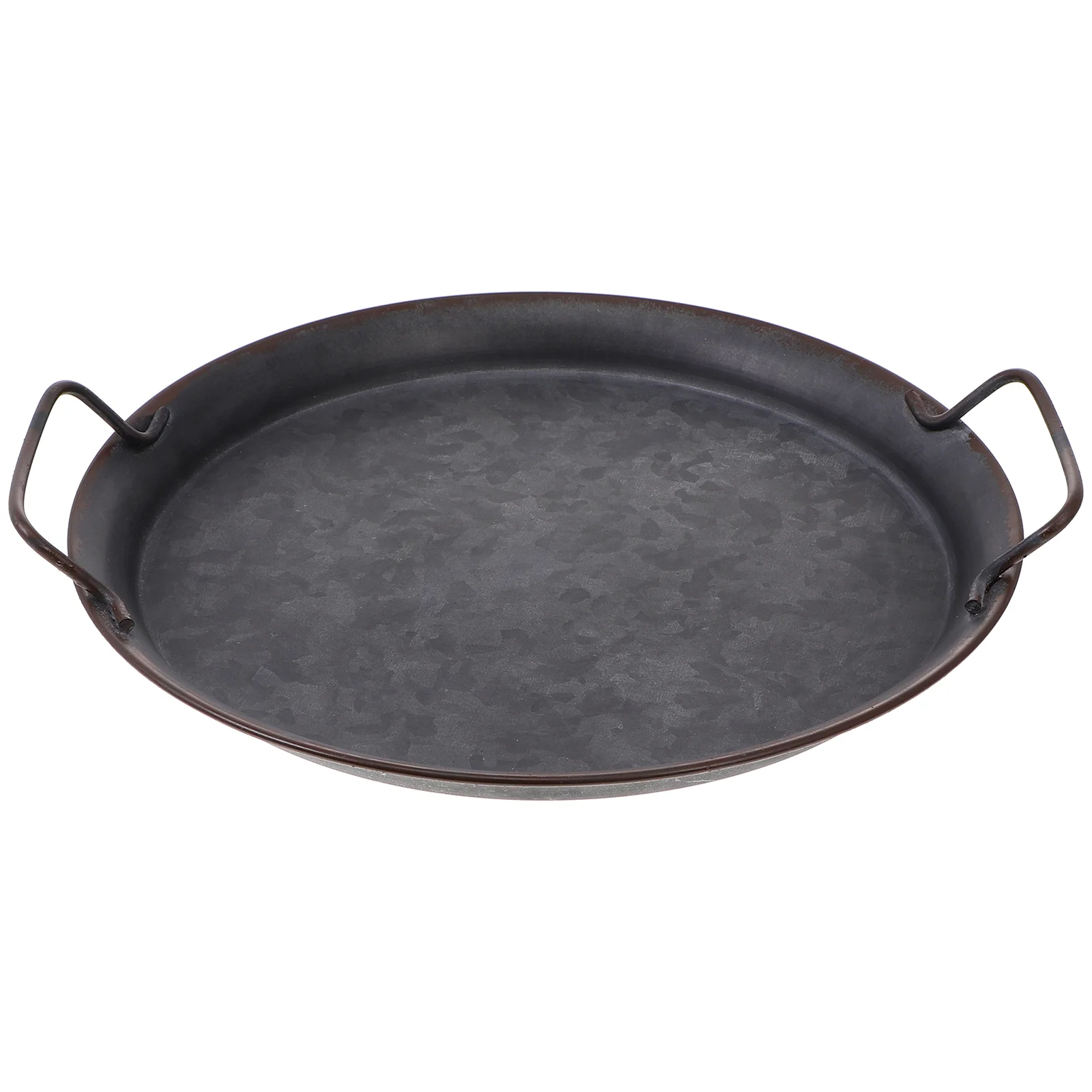 

Round Wrought Iron Plate Storage Metal End Table Tray Display Tray Tray