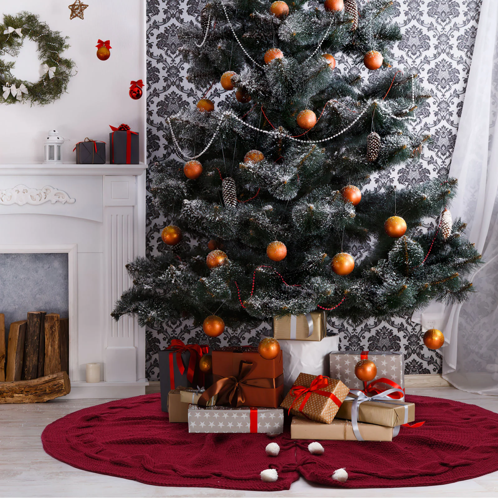 1 шт. платье для рождественской елки имитация вязаной шерсти юбка нетканый фартук