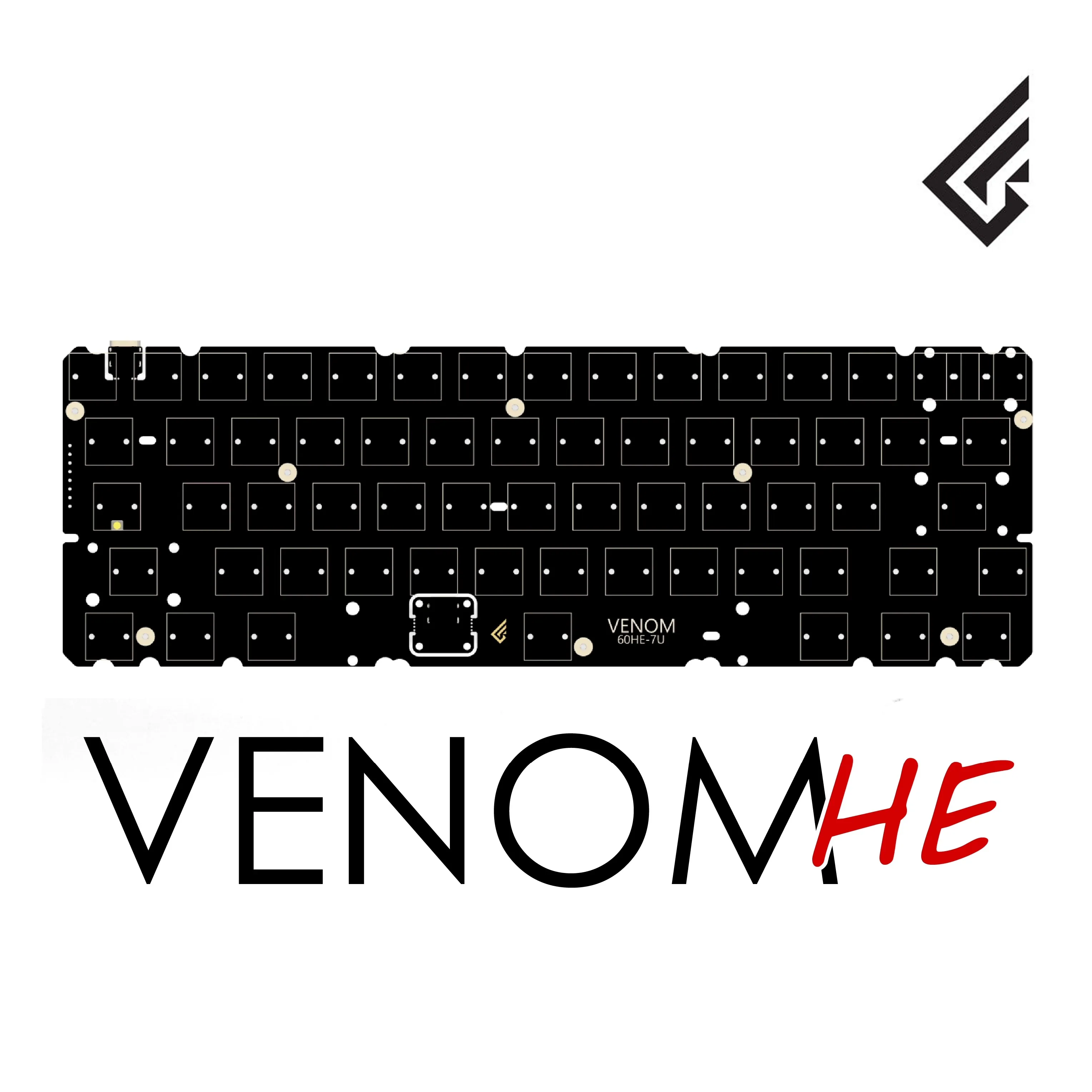 Фото KBDfans Tofu60 Redux Venom60 HE 7U PCB-комплект, корпус из алюминия с ЧПУ, 0.1 мм, быстрый отклик, частота опроса 8000 Гц, поддержка веб-драйверов, совместимость с GH60 №2