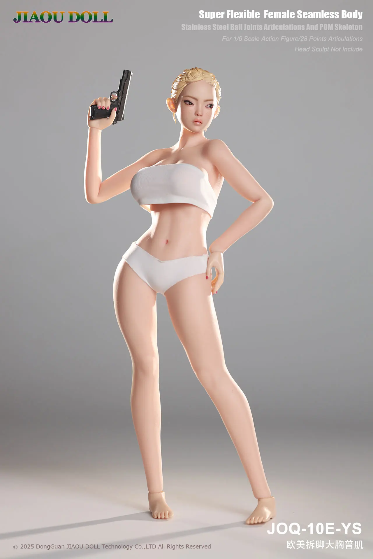 Фото JIAOU DOLL JOQ-10E 1/6, европейская съемная модель стопы, большой бюст, женский корпус, подвижная силиконовая модель 3-го поколения №5