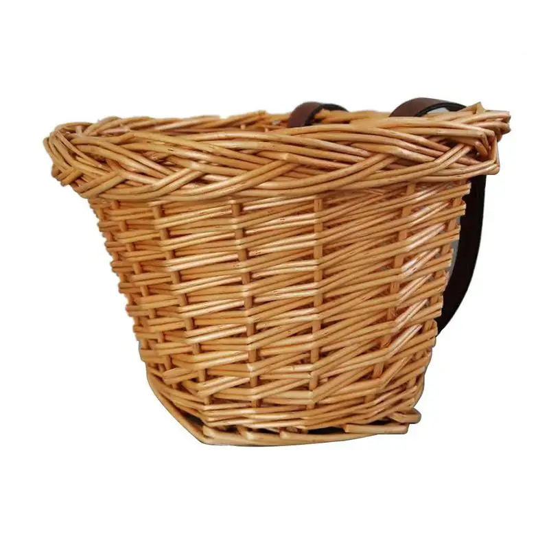 

Children's Bicycle Basket Rattan Bicycle Basket Natural Waterproof Storage Basket Multifunctional Storage Box Wicker Basket