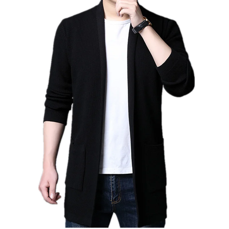 

2020 Autumn Men's New Long Sleeved Fashion Casual Slim Coat Casaco Masculino Clothing Sweater Kardigan Erkek Giyim Wool Knitted