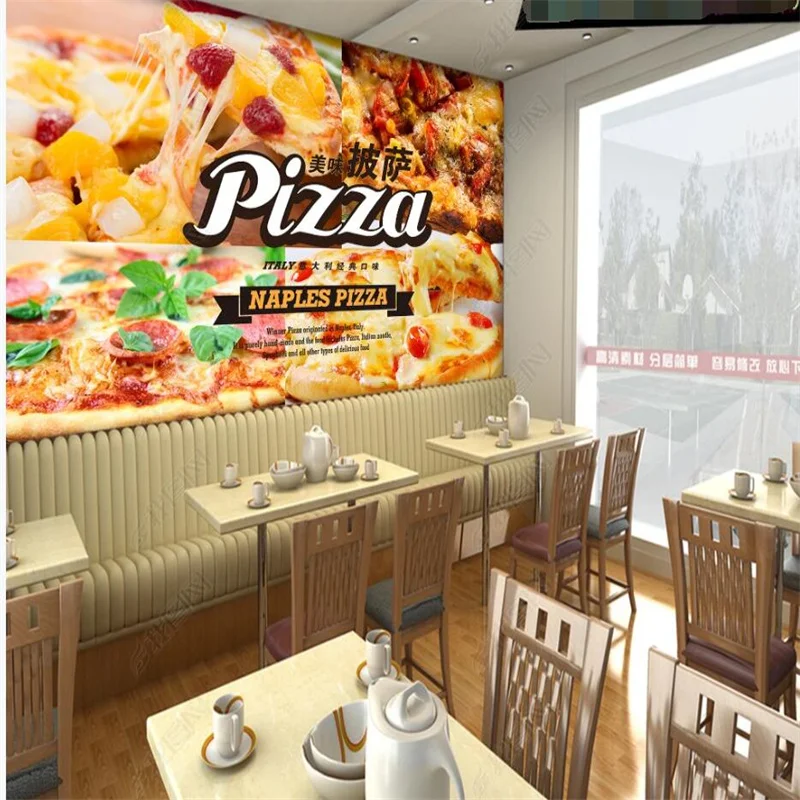 Фотобумага на заказ для пиццы настенная 3D Бумага декора фаст-фуда итальянская