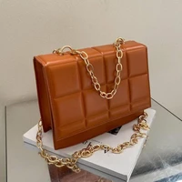 new bags for women fashion plaid chain handbag simple pu luxury designer bolsas feminina crossbody bag