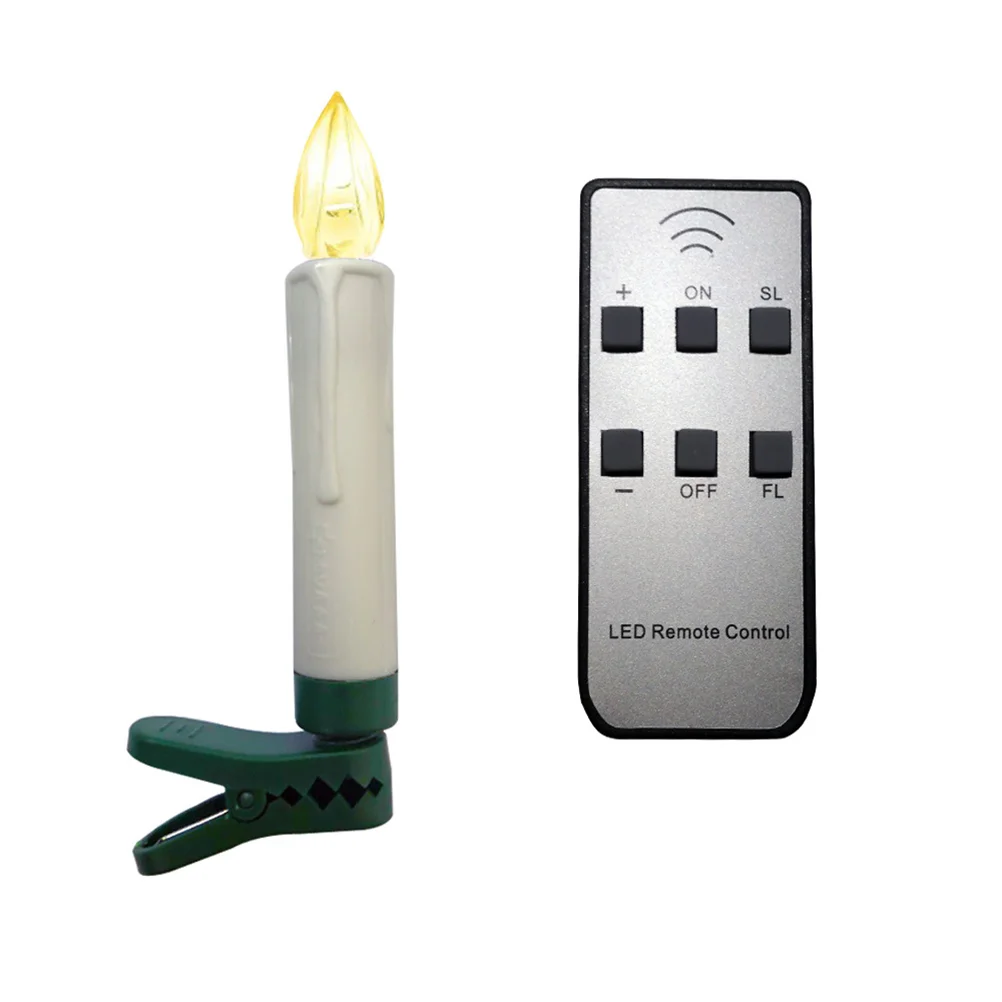

LED Lamp Remote Control Electronic Clip Simulation Flameless Night Light