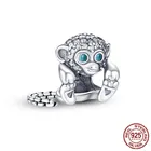 Бусина-Шарм обезьяна серебряного цвета для браслета