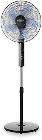 

SF 0244 - Ventilador de pie, mando a distancia, silencioso, 5 aspas, apagado programable hasta 7.5 h, 3 velocidades, color negro