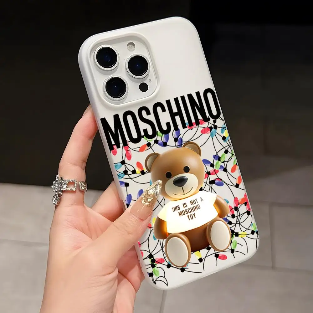 Фото Чехол для телефона M-Moschino Fashion LOGO для iPhone 17 Air 16 E 15 14 Plus 13 12 11 Pro Max 2, мягкий матовый, прозрачный, цвета конфет, желеобразный, 2-слойный №5