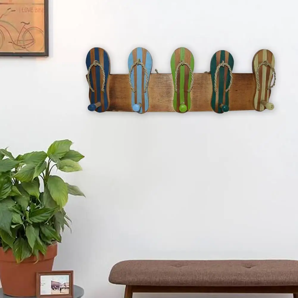 5 крючков деревянная настенная вешалка крючок для двери держатель-органайзер